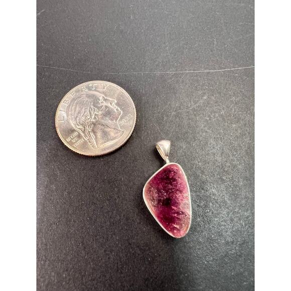 NEW Bi color pink tourmaline sterling silver pendant 1.94 grams - Picture 3 of 10